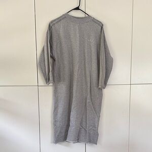 Like New adidas Gray Midi Dress with Subtle Trefoil szM
